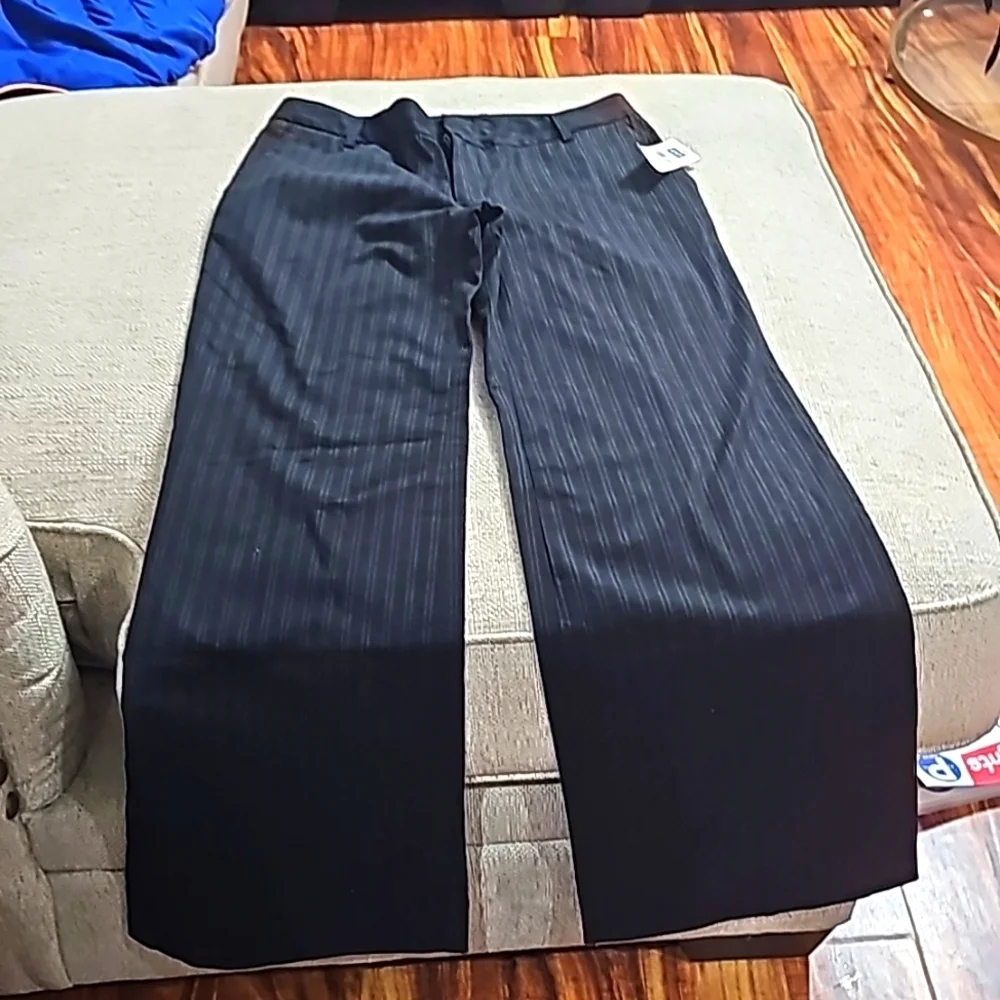 Gap Stretch Modern Fit Stripped Wide leg Pants Black size 4R NWT